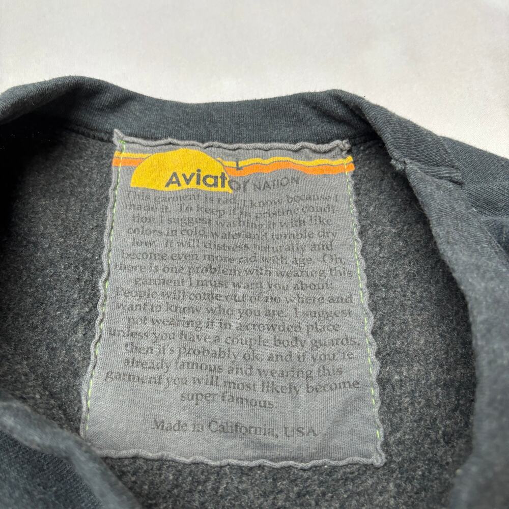 Aviator Nation Bolt Stitch Chevron 5 Crew Sweatshirt Women's Large Loungewear - Picture 4 of 8